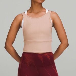 Lululemon Power Pivot Ribbed Tank Top in Pink Clay